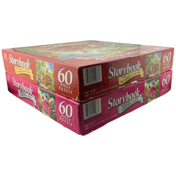 2 Storybook 60 Piece Puzzles - Tortoise &‎ Hare / Little Miss Muffet MB - Picture 11 of 12